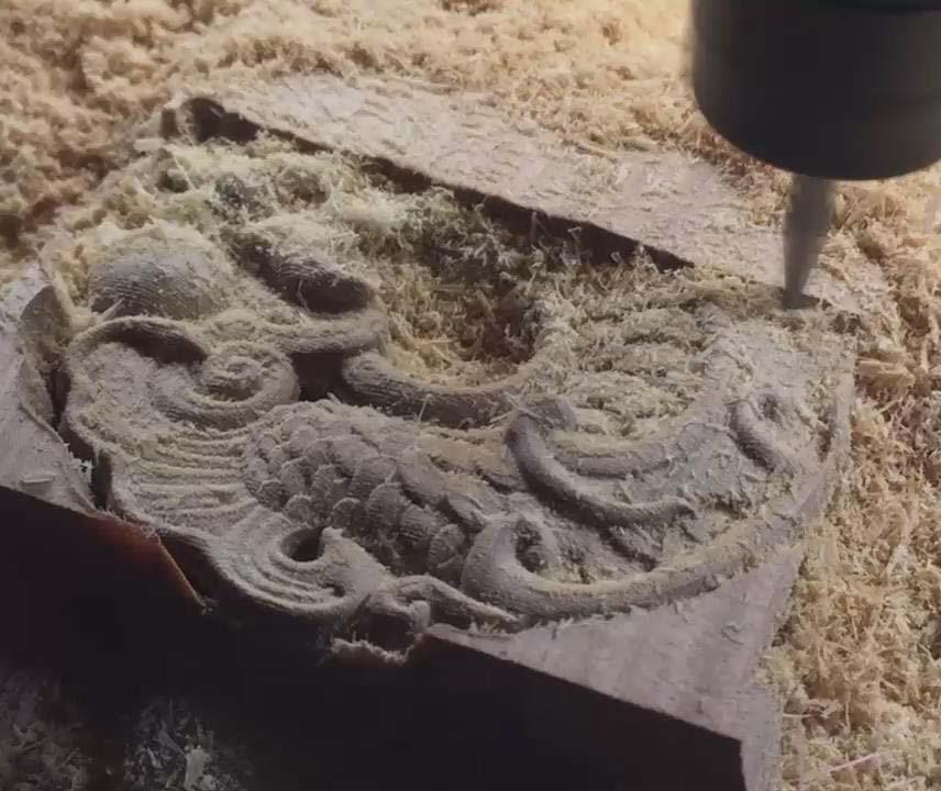 檀香木雕刻龙鱼装饰挂件