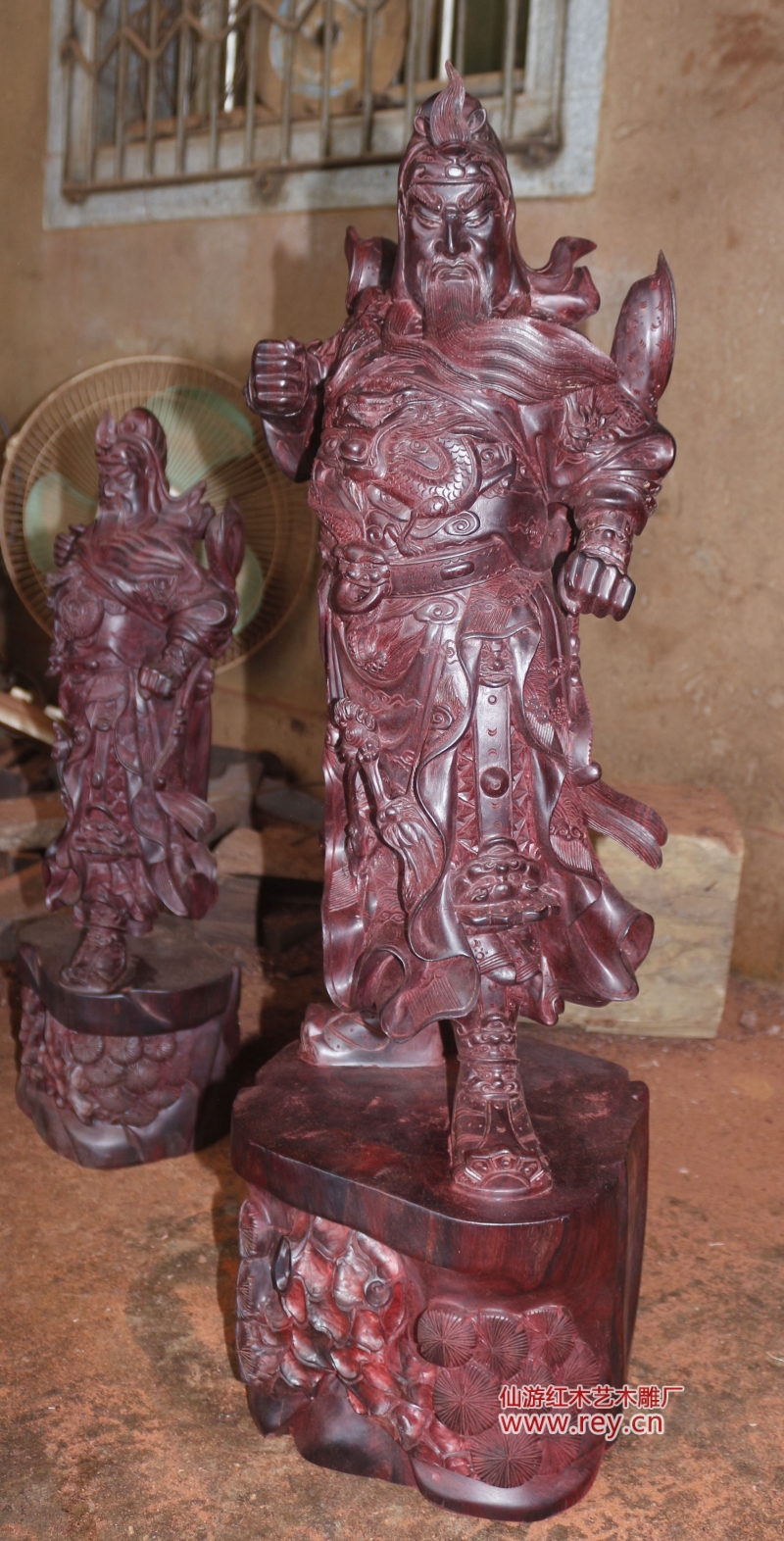 非洲紫檀木关公（关羽）雕像