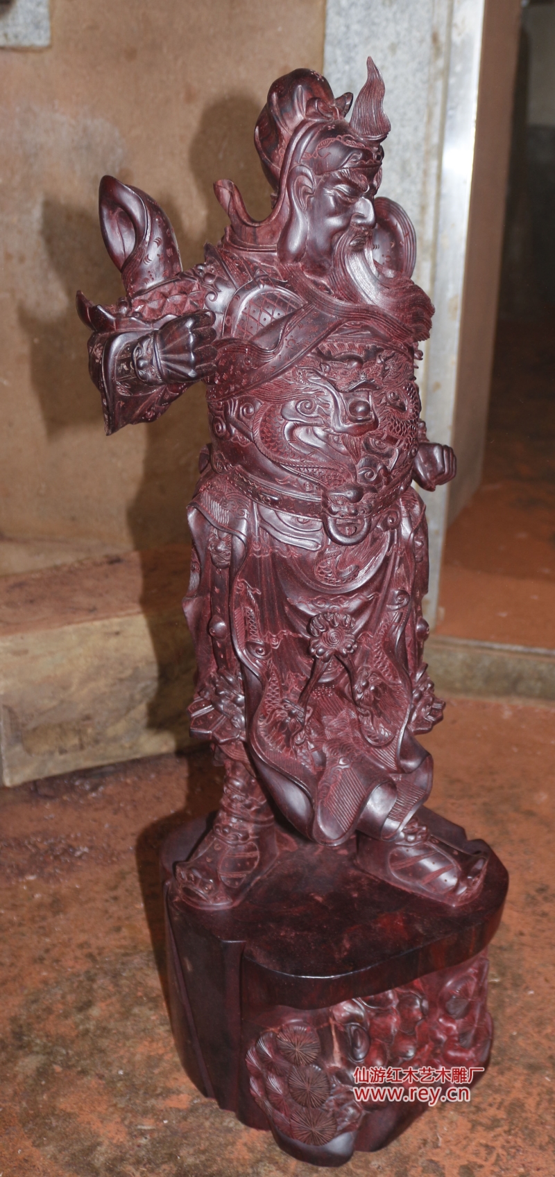非洲紫檀木关公（关羽）雕像