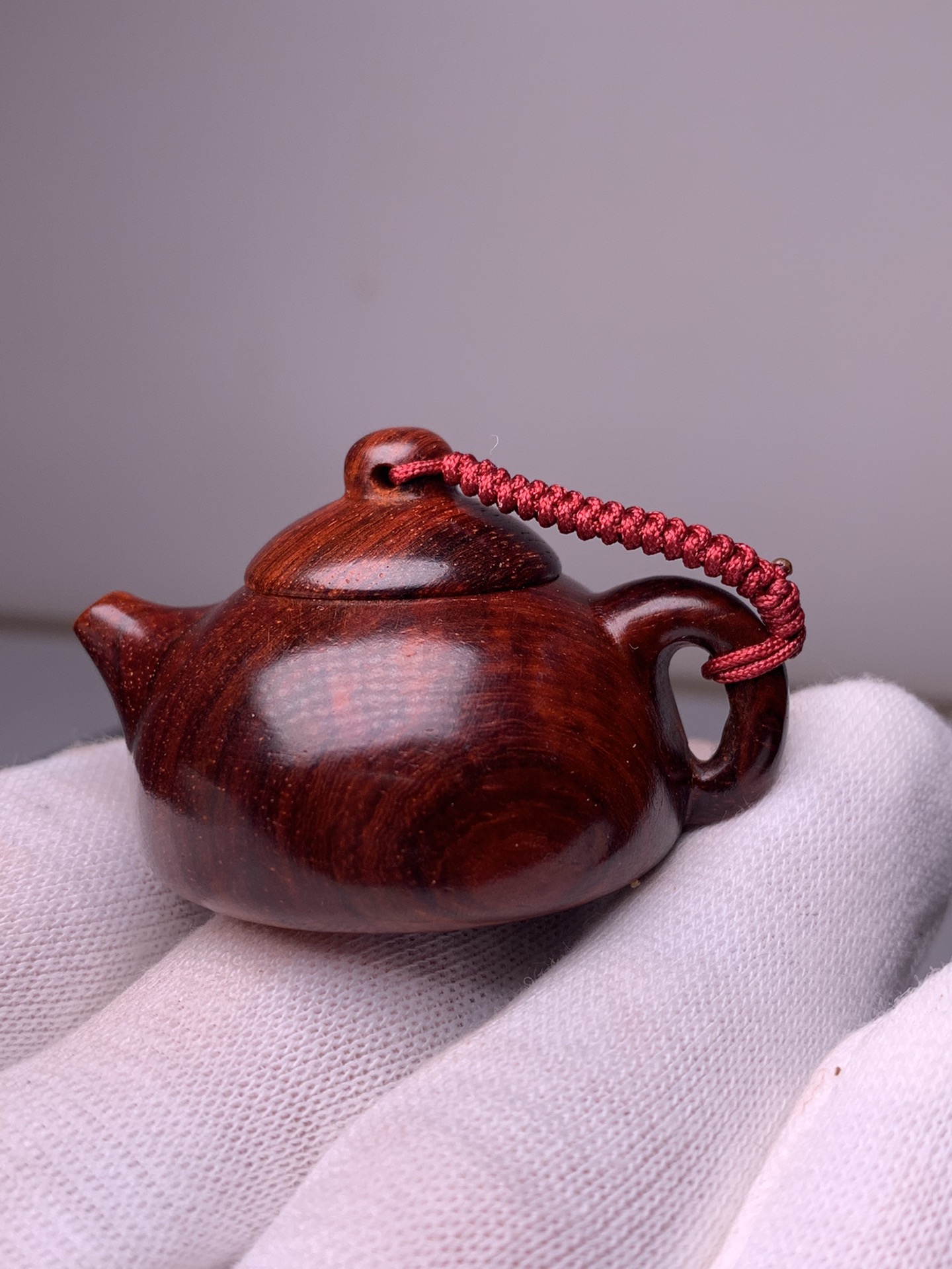 超小茶壶印度小叶紫檀木雕刻茶壶装饰摆件手把件