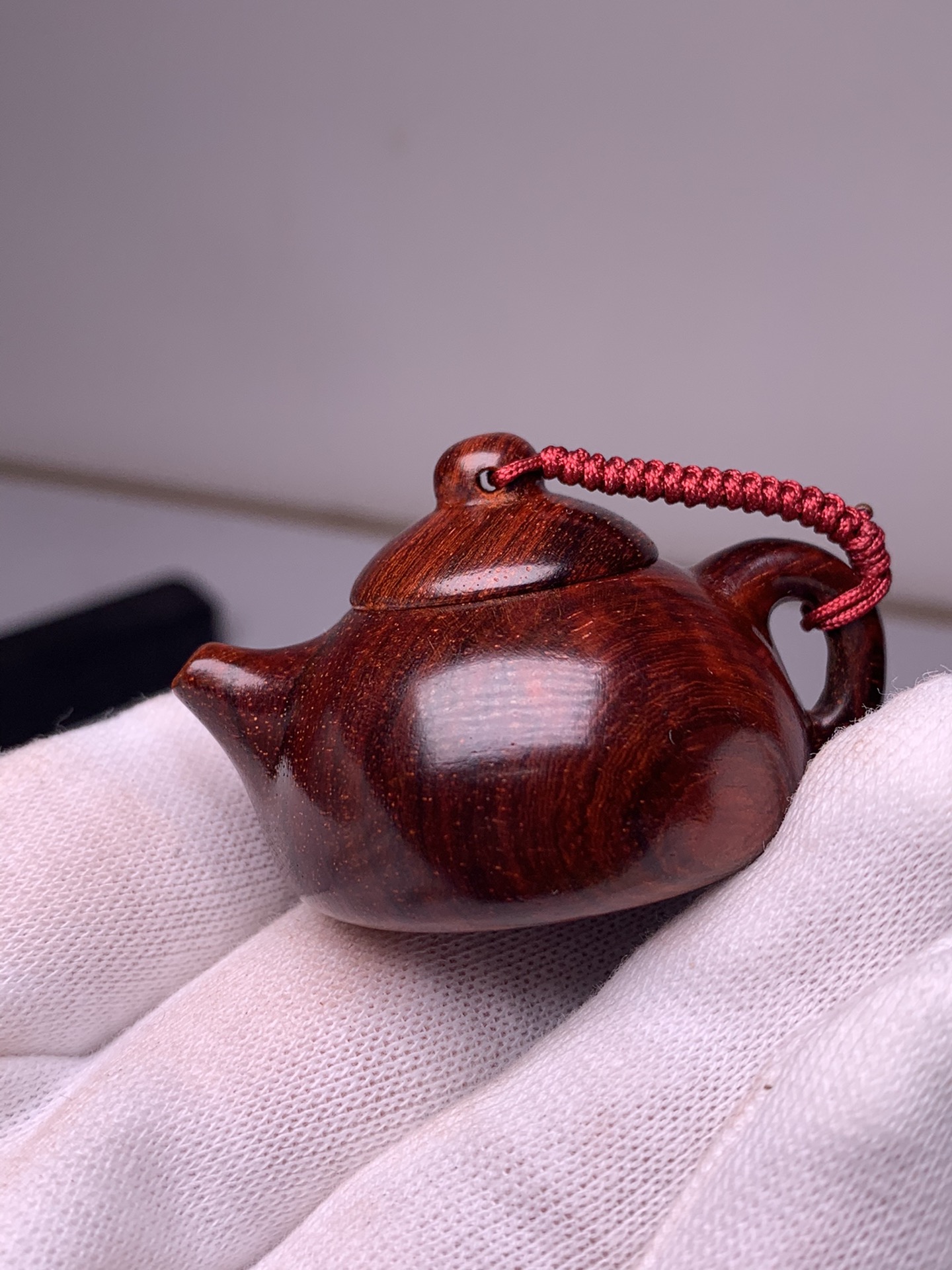 超小茶壶印度小叶紫檀木雕刻茶壶装饰摆件手把件